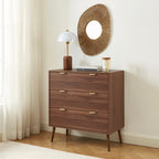 Jeanne - Commode 3 Tiroirs - Effet Noyer