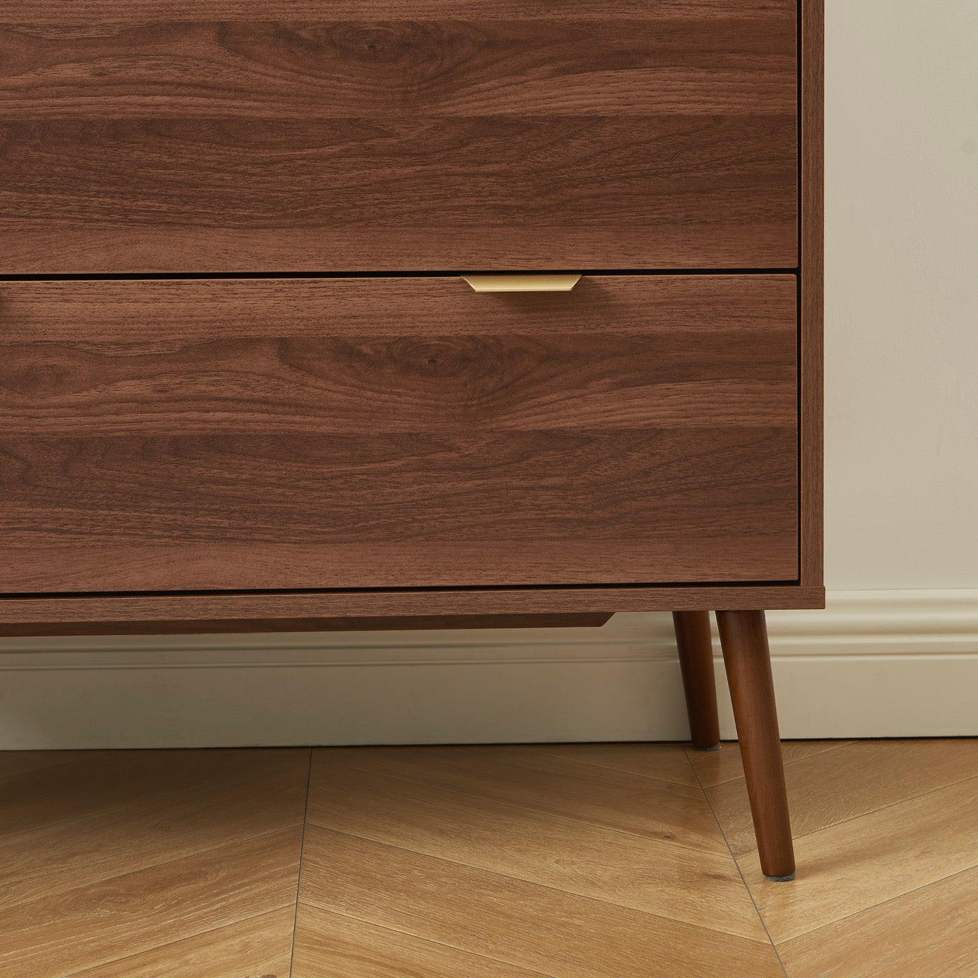 Jeanne - Commode 3 Tiroirs - Effet Noyer