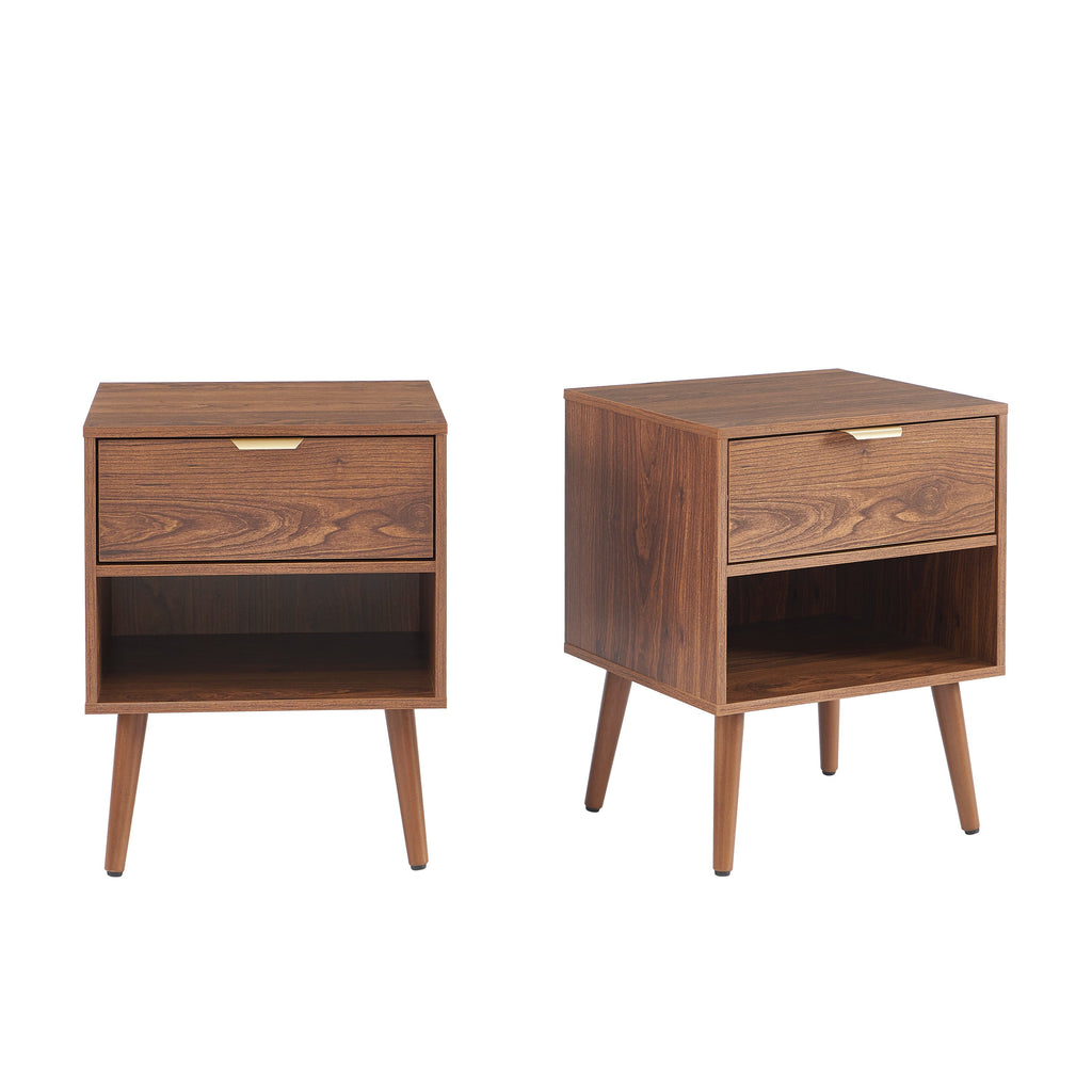 Jeanne - Lot De 2 Tables De Chevet - Effet Noyer