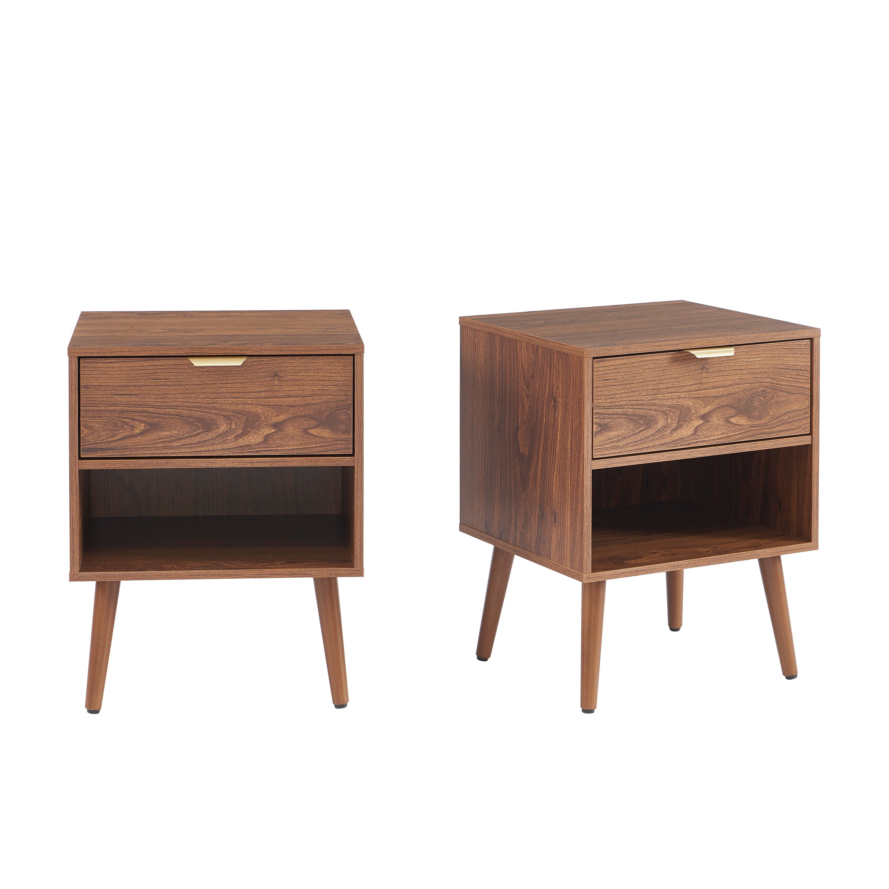 Jeanne - Lot De 2 Tables De Chevet - Effet Noyer