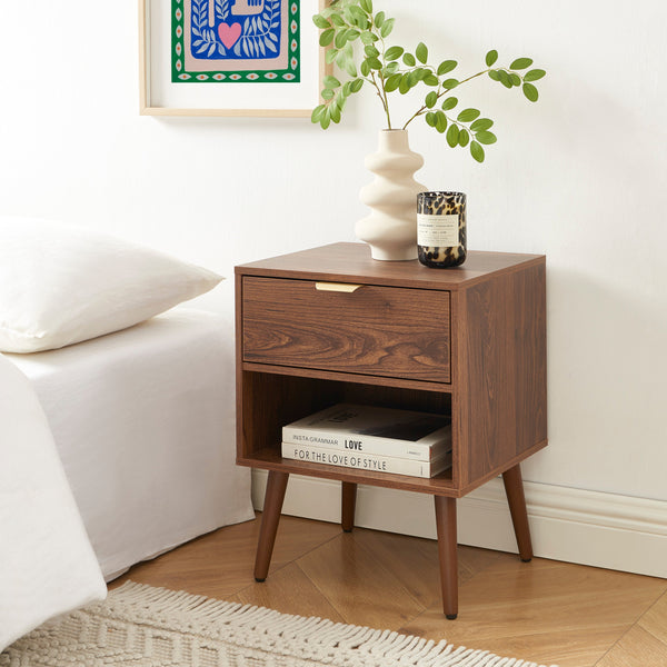 Jeanne - Lot De 2 Tables De Chevet - Effet Noyer