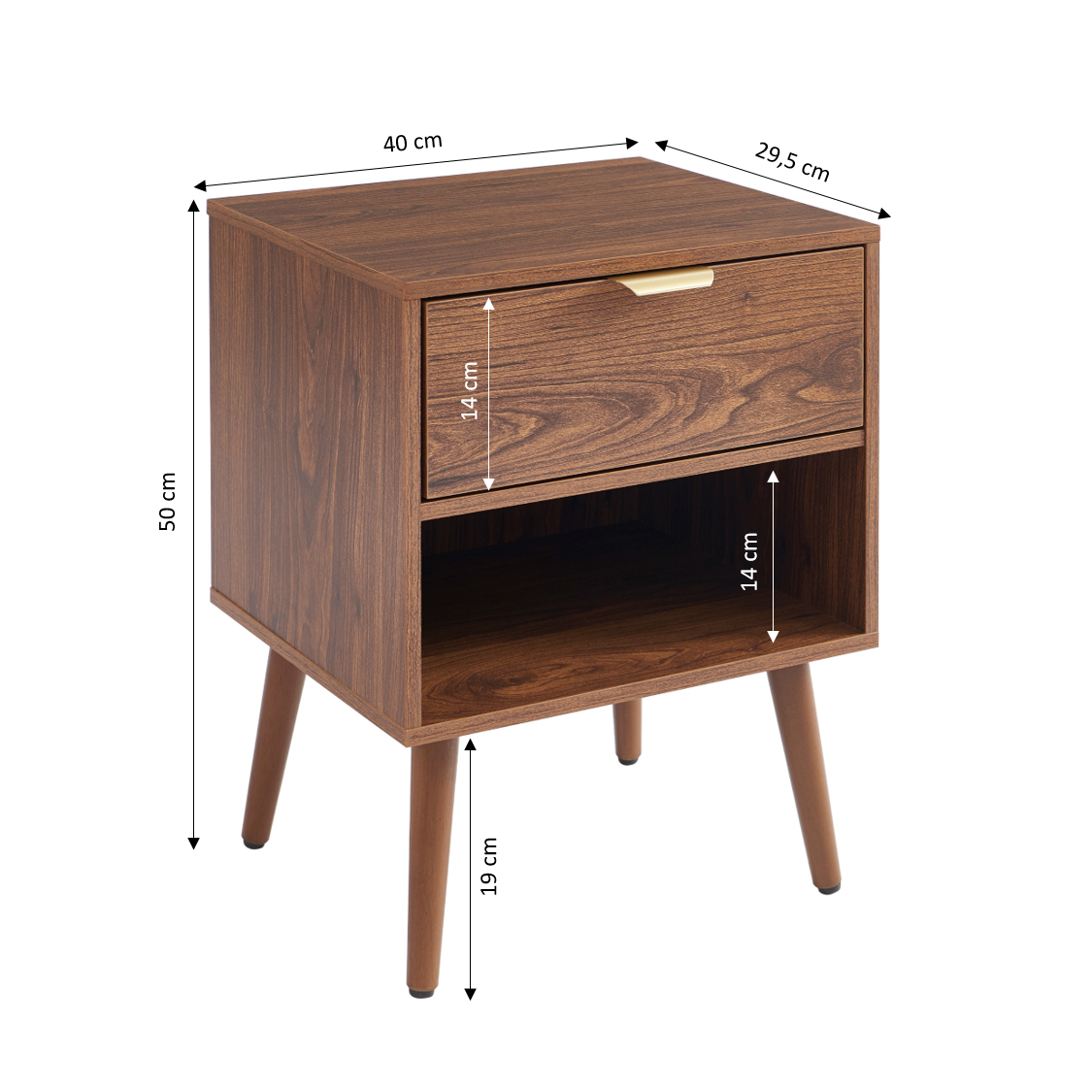 Jeanne - Lot De 2 Tables De Chevet - Effet Noyer