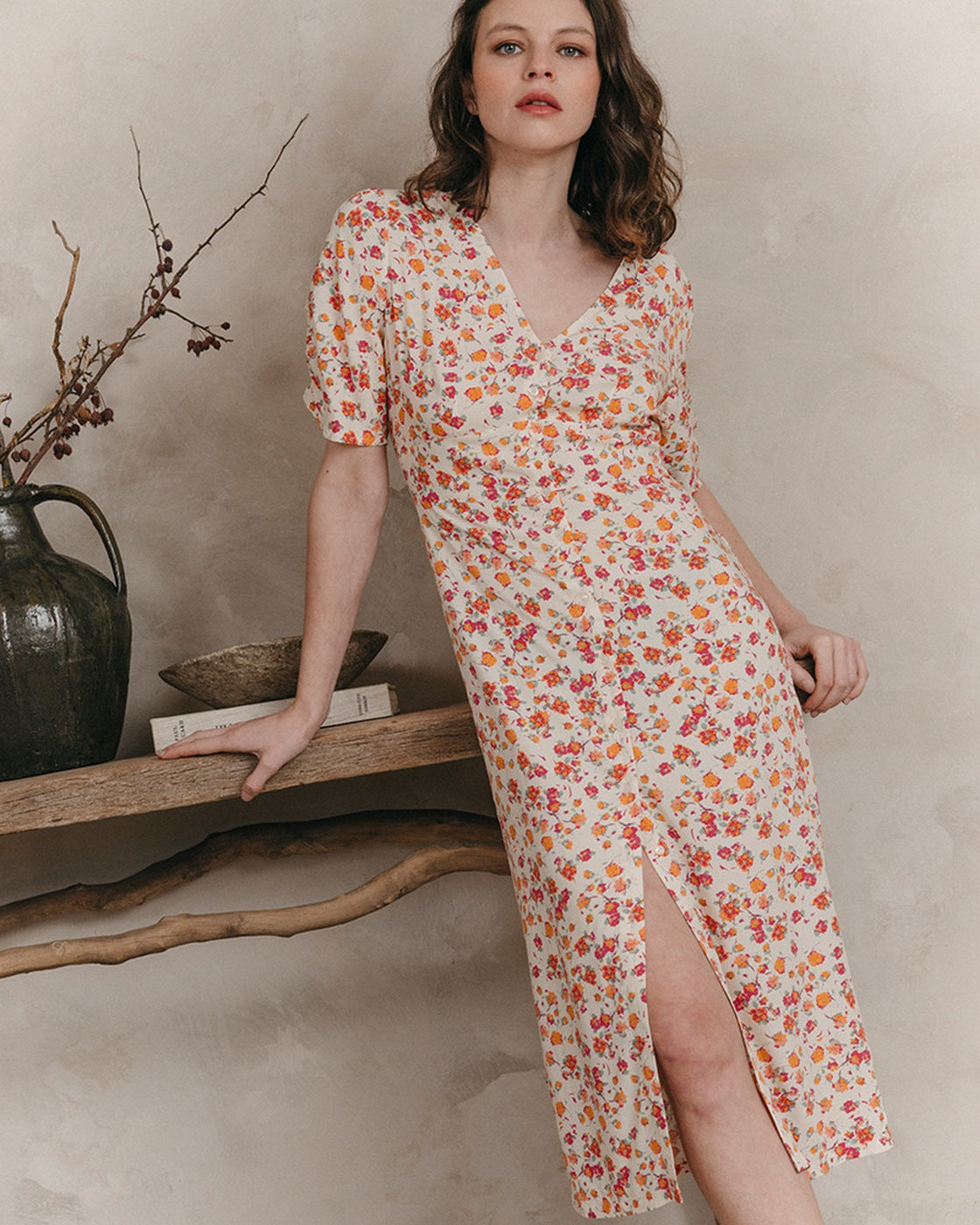 Robe Mi-Longue Jemmapes - Beige
