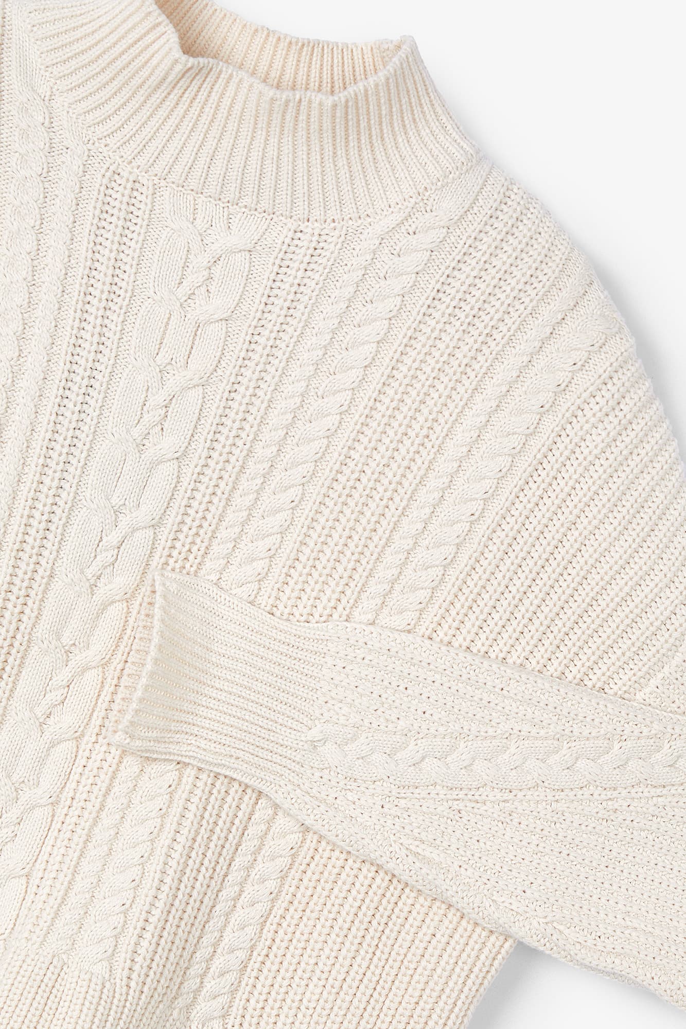 Pull Torsades Maille Écru