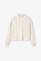 Pull Torsades Maille Écru
