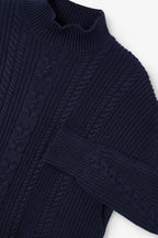 Pull Torsades Maille Marine