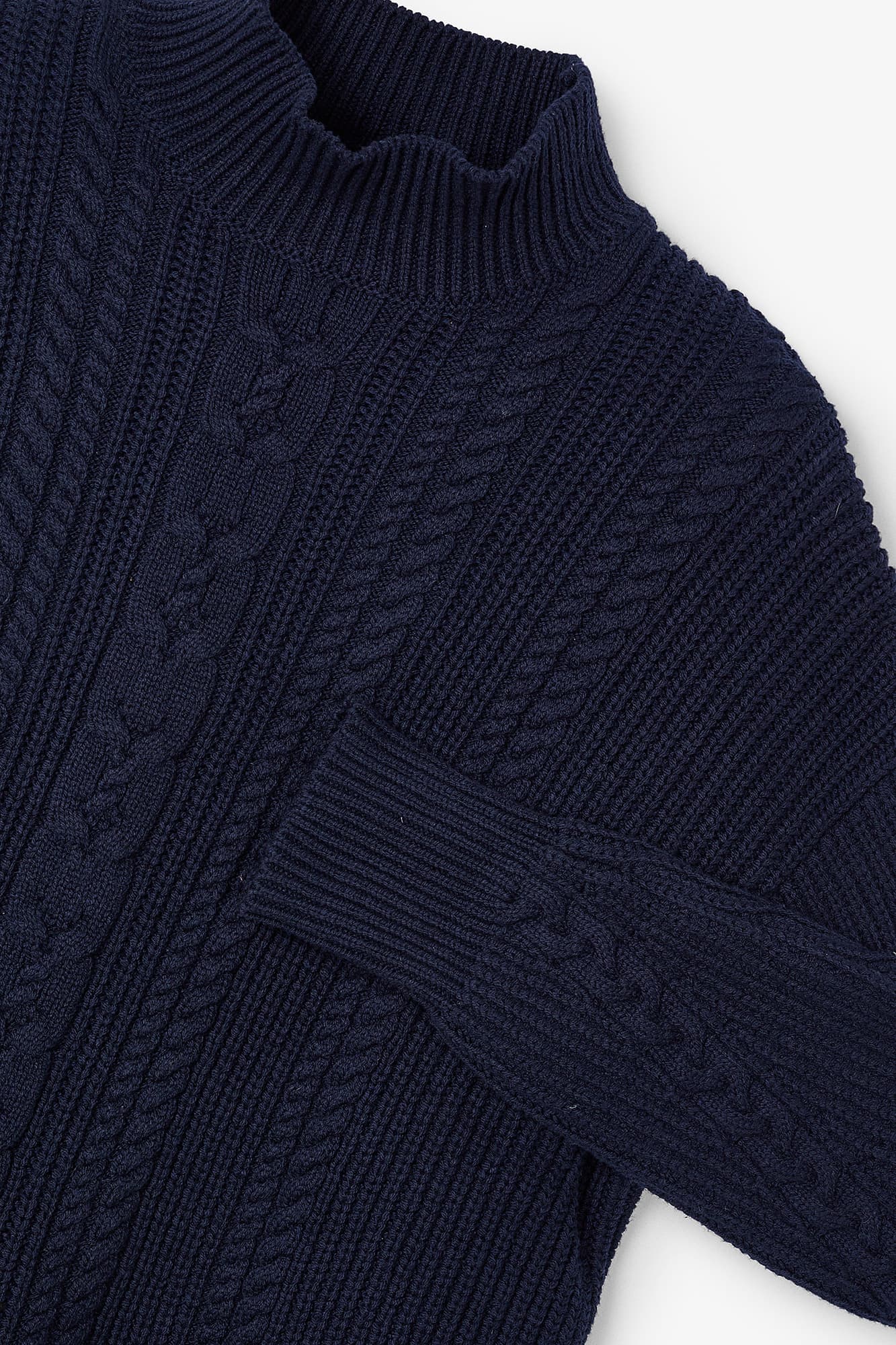 Pull Torsades Maille Marine