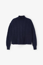 Pull Torsades Maille Marine