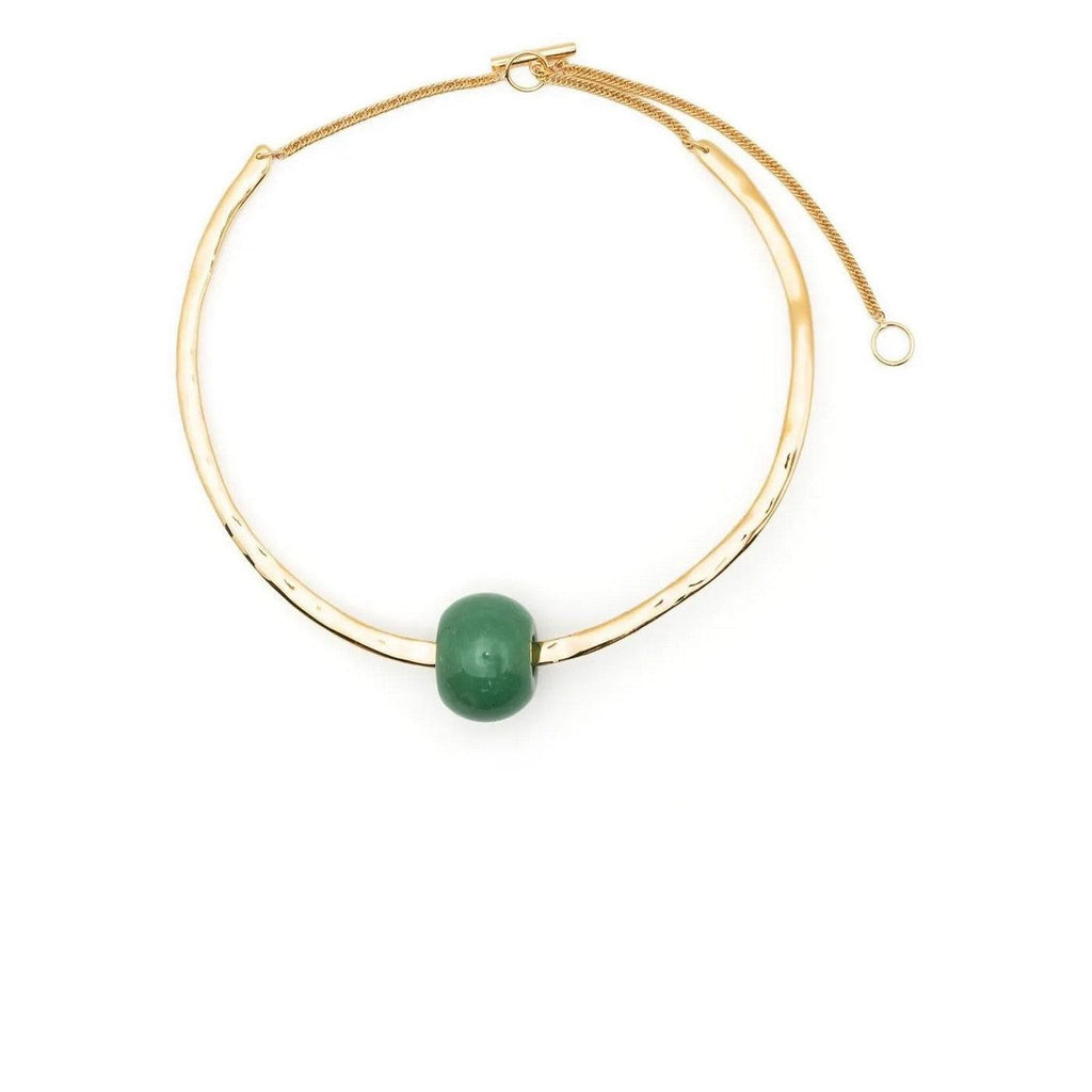 Collier Rough Nature Necklace 2 - Gold+Lightgreen - Femme