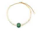 Collier Rough Nature Necklace 2 - Gold+Lightgreen - Femme