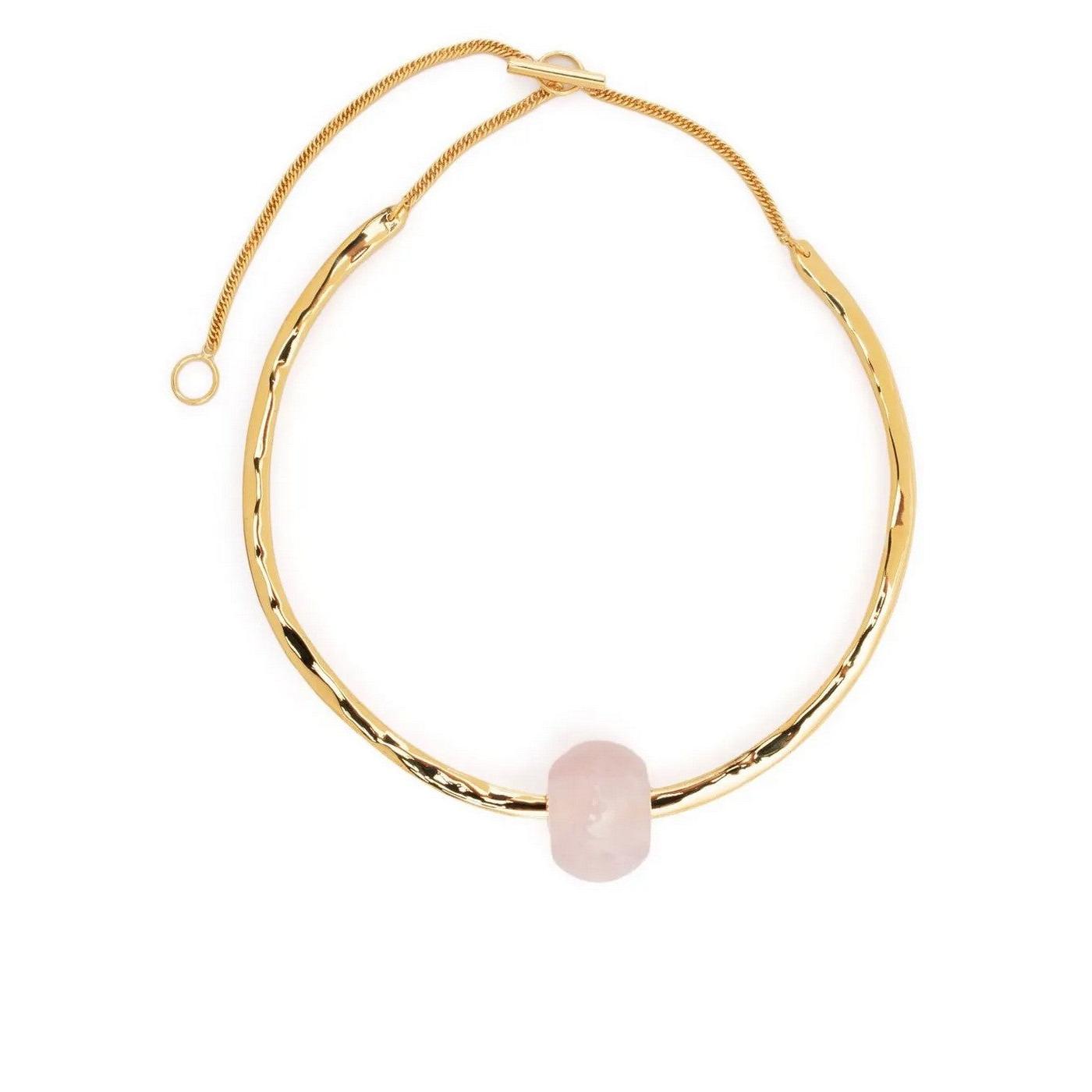 Collier Rough Nature Necklace 2 - Gold+Light Pink - Femme