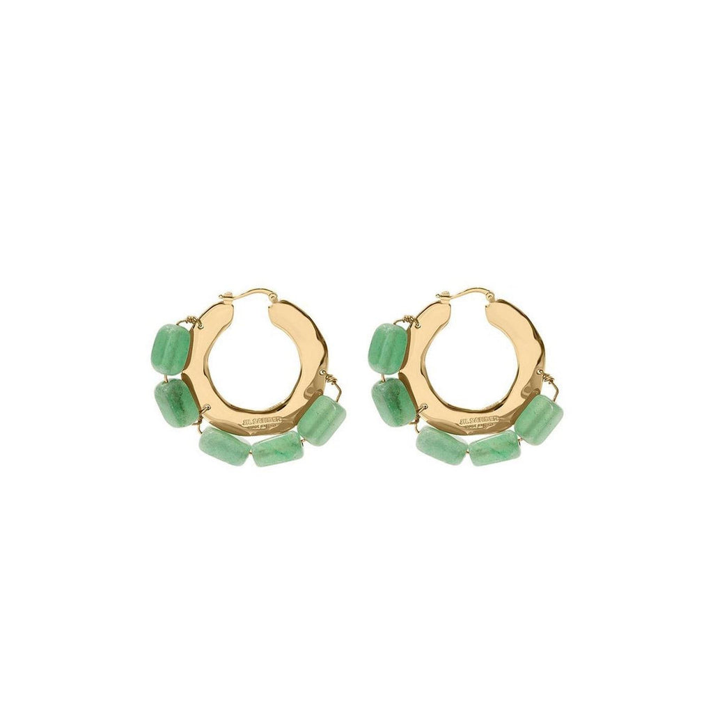 Boucles D'Oreilles Rough Nature Earrings 3 - Gold+Lightgreen - Femme