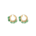 Boucles D'Oreilles Rough Nature Earrings 3 - Gold+Lightgreen - Femme