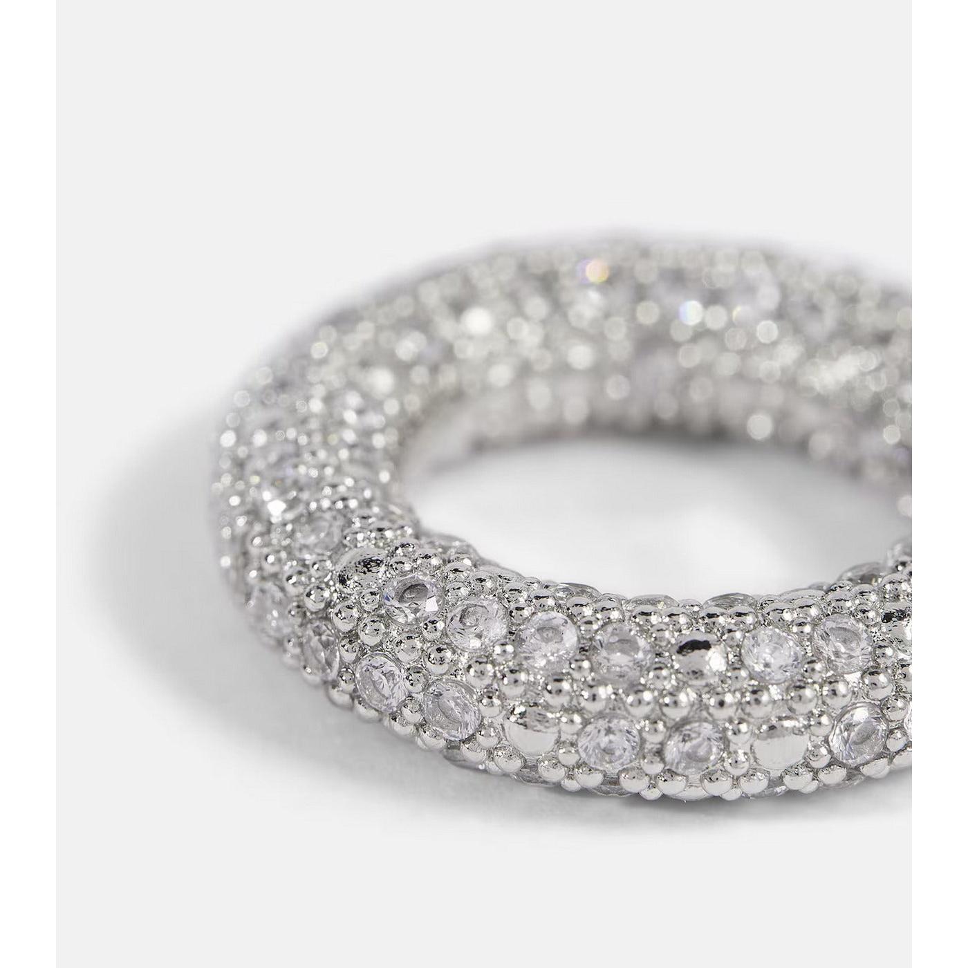 Bague Embrace Ring Charm 1 - Palladium+Crystal - Femme