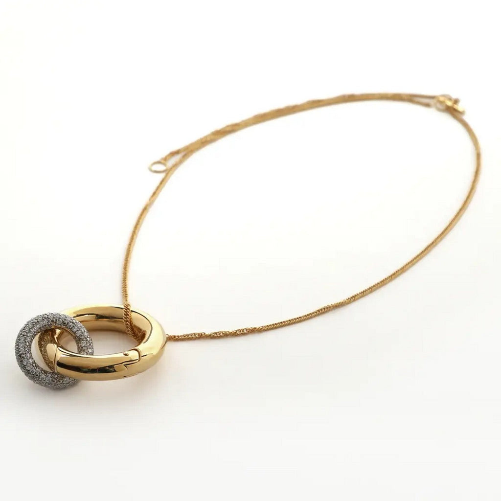 Collier Embrace Necklace 2 - Gold+Silver+Crystal - Femme