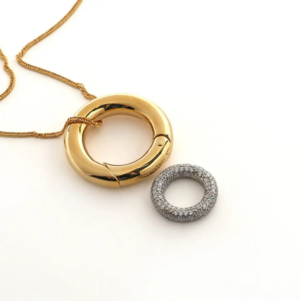Collier Embrace Necklace 2 - Gold+Silver+Crystal - Femme
