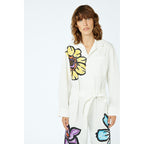 Combinaison Flower-Print Belted Cotton-Twill