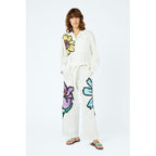 Combinaison Flower-Print Belted Cotton-Twill