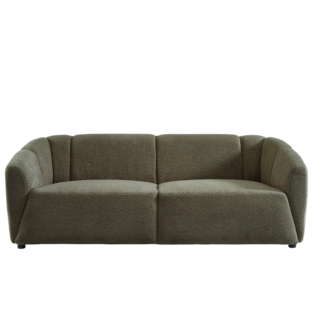 Joe - Canapé Droit 3 Places - Tissu Bouclette Vert
