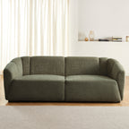 Joe - Canapé Droit 3 Places - Tissu Bouclette Vert