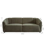 Joe - Canapé Droit 3 Places - Tissu Bouclette Vert