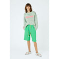 Short Distressed Drawstring Waffle-Cotton