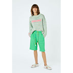 Short Distressed Drawstring Waffle-Cotton