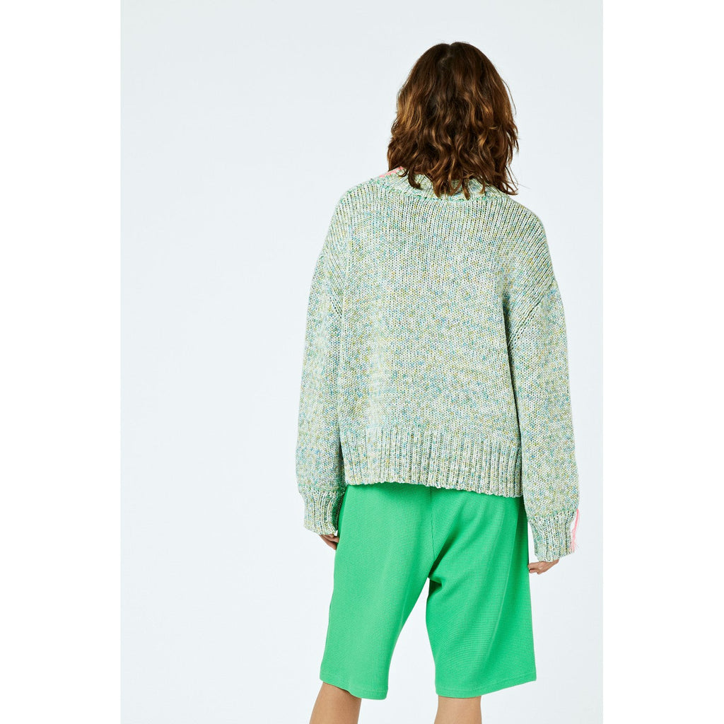 Short Distressed Drawstring Waffle-Cotton
