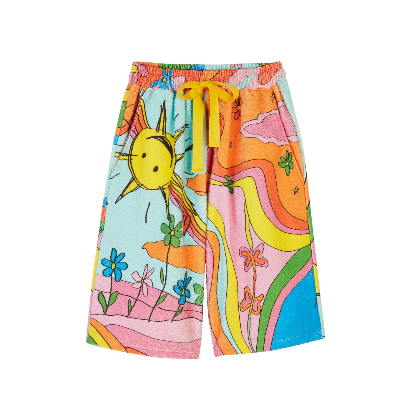 Short Lucky Card-Print Cotton-Blend Terry