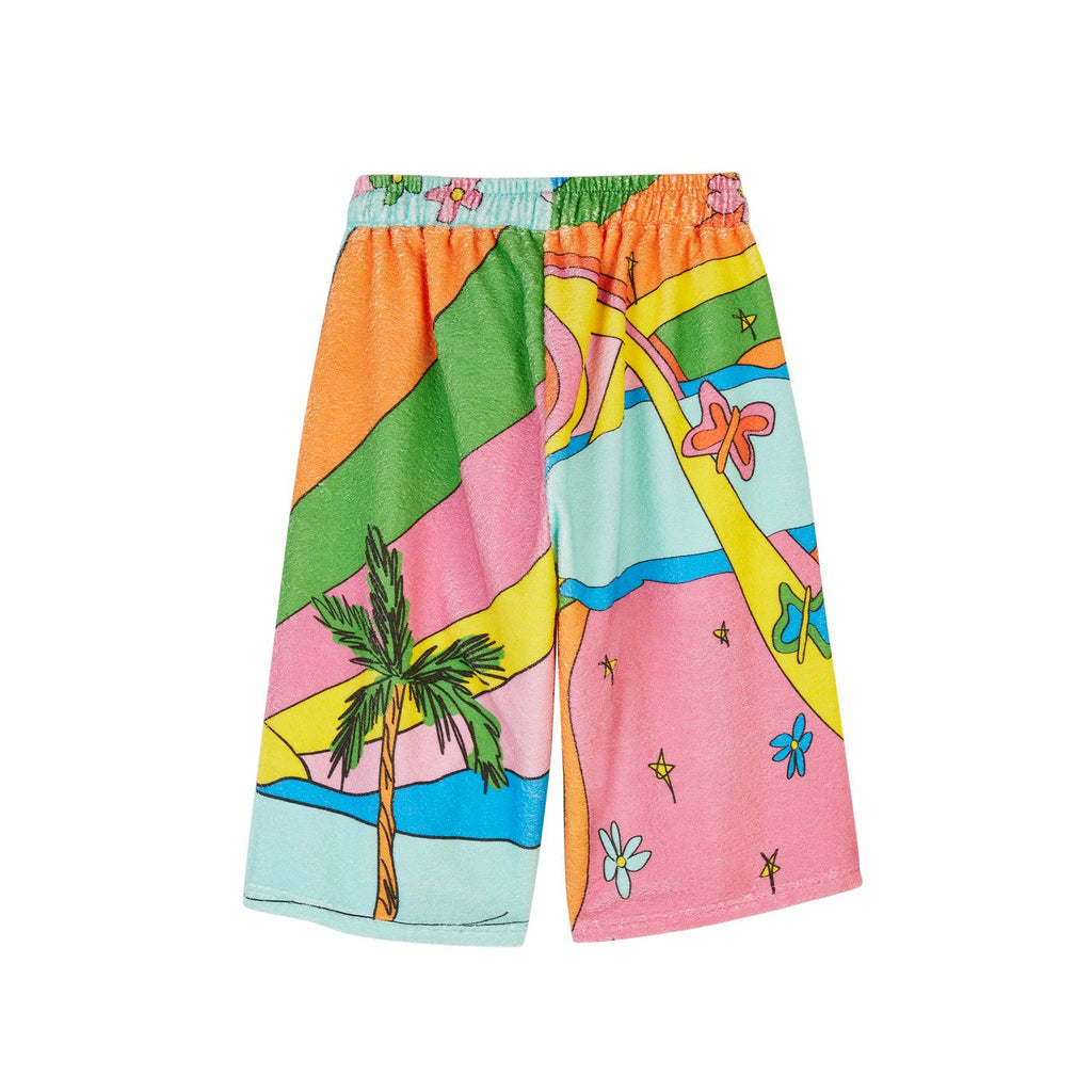 Short Lucky Card-Print Cotton-Blend Terry