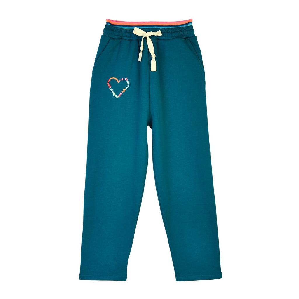 Jogging Double Waistband With Heart Embroidery