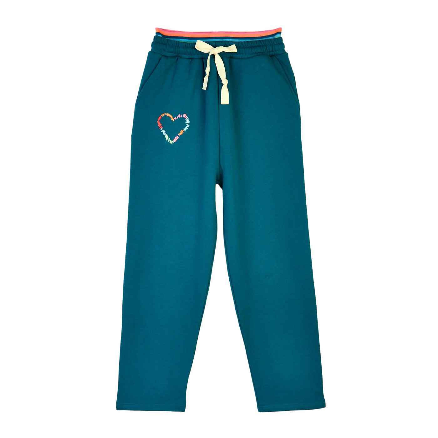 Jogging Double Waistband With Heart Embroidery