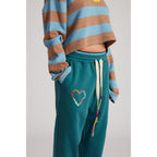 Jogging Double Waistband With Heart Embroidery