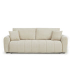 Jonea - Canapé Droit Convertible 3 Places - Tissu Texturé Beige