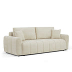 Jonea - Canapé Droit Convertible 3 Places - Tissu Texturé Beige