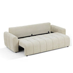 Jonea - Canapé Droit Convertible 3 Places - Tissu Texturé Beige