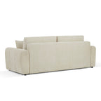 Jonea - Canapé Droit Convertible 3 Places - Tissu Texturé Beige