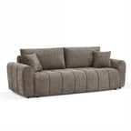 Jonea - Canapé Droit Convertible 3 Places - Tissu Texturé Marron