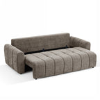 Jonea - Canapé Droit Convertible 3 Places - Tissu Texturé Marron