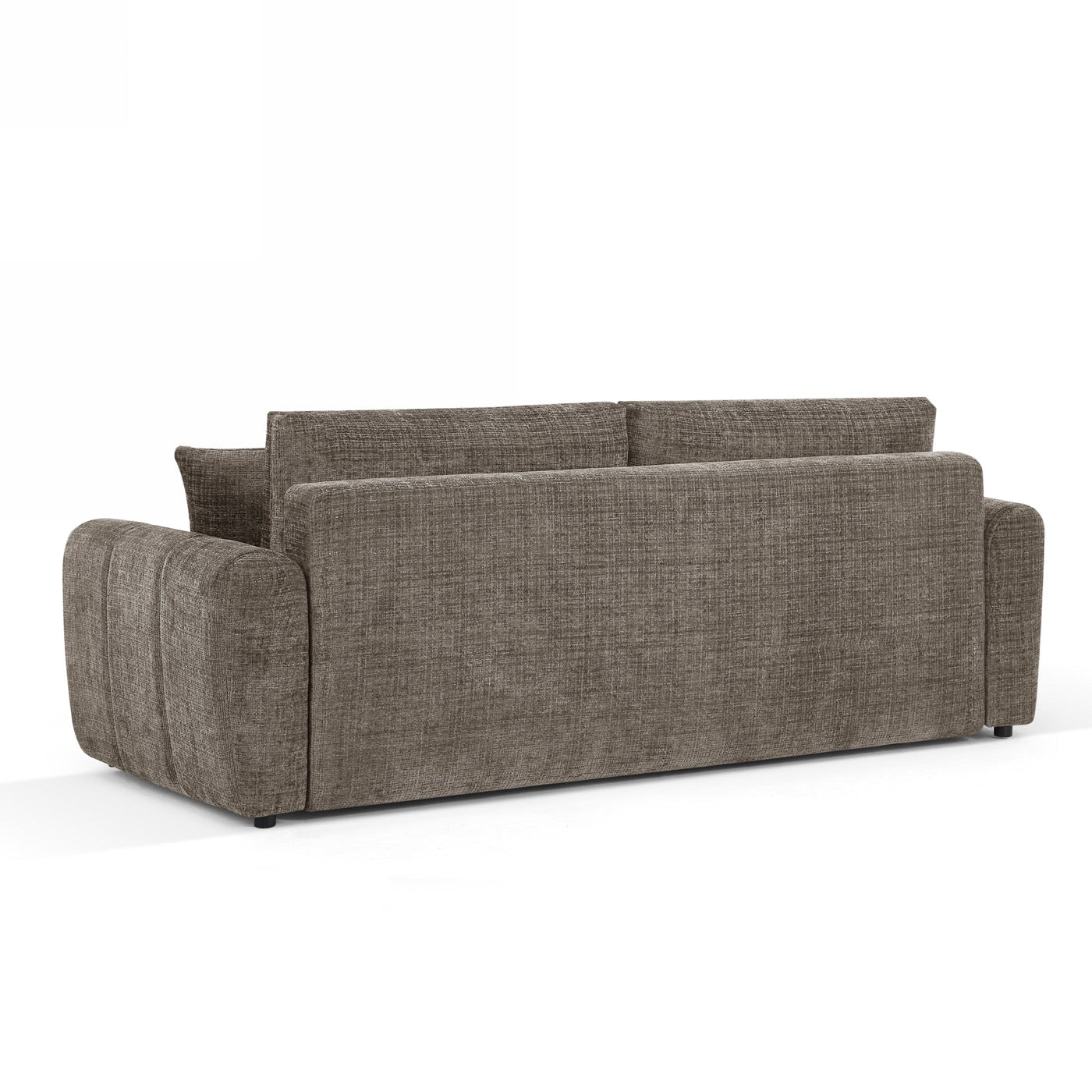 Jonea - Canapé Droit Convertible 3 Places - Tissu Texturé Marron