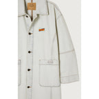 Manteau Long Ample Manches Longues Col Chemise Boutonnée - Super Bleached - Mixte