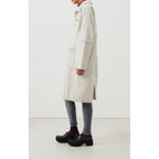 Manteau Long Ample Manches Longues Col Chemise Boutonnée - Super Bleached - Mixte