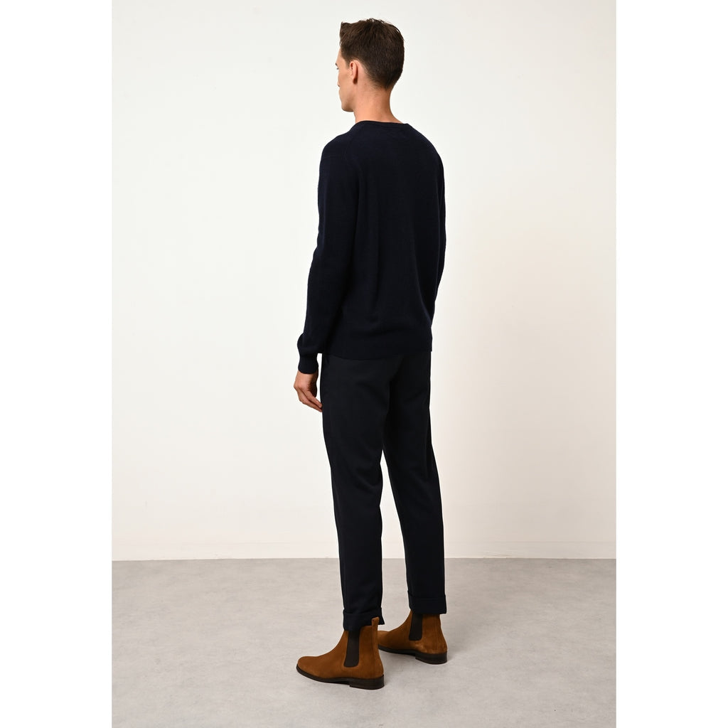 Just Cashmere - Pull Col V  Walt - Navy - 100% Cachemire 2 Fils - Homme