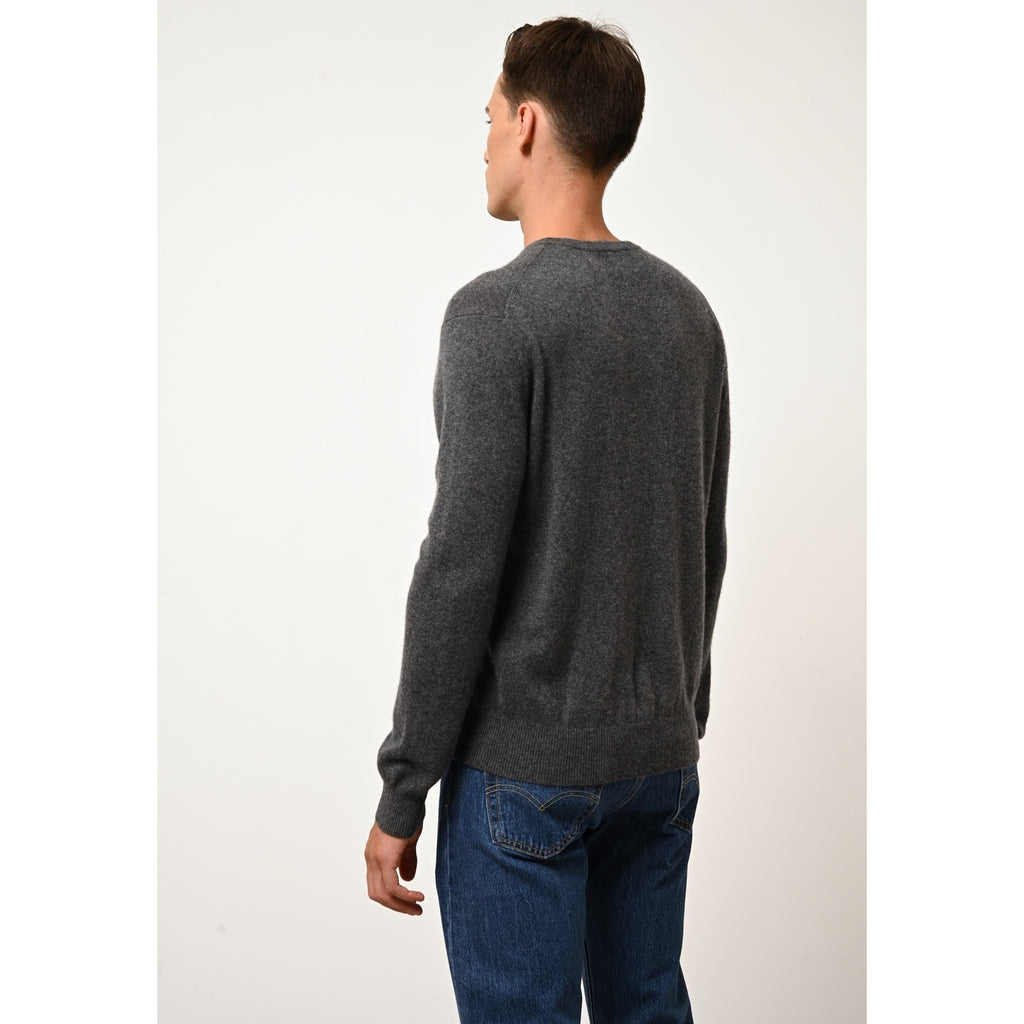 Pull Col Rond Howard - 100% Cachemire 2 Fils - Anthracite Chiné - Homme