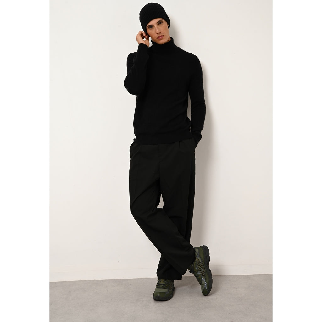 Pull Col Roulé Connor - 100% Cachemire 2 Fils - Noir - Homme