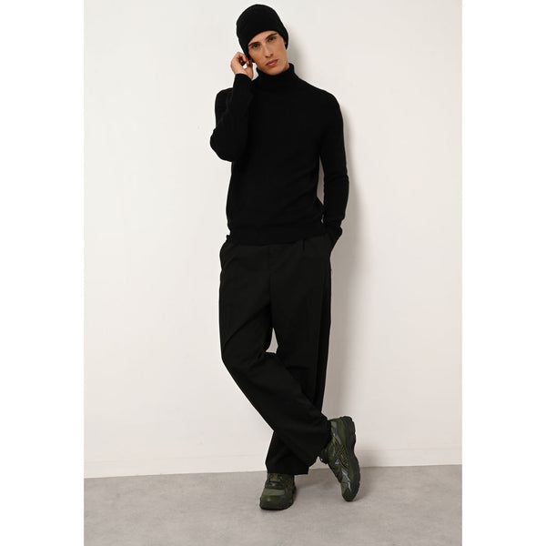 Pull Col Roulé Connor - 100% Cachemire 2 Fils - Noir - Homme