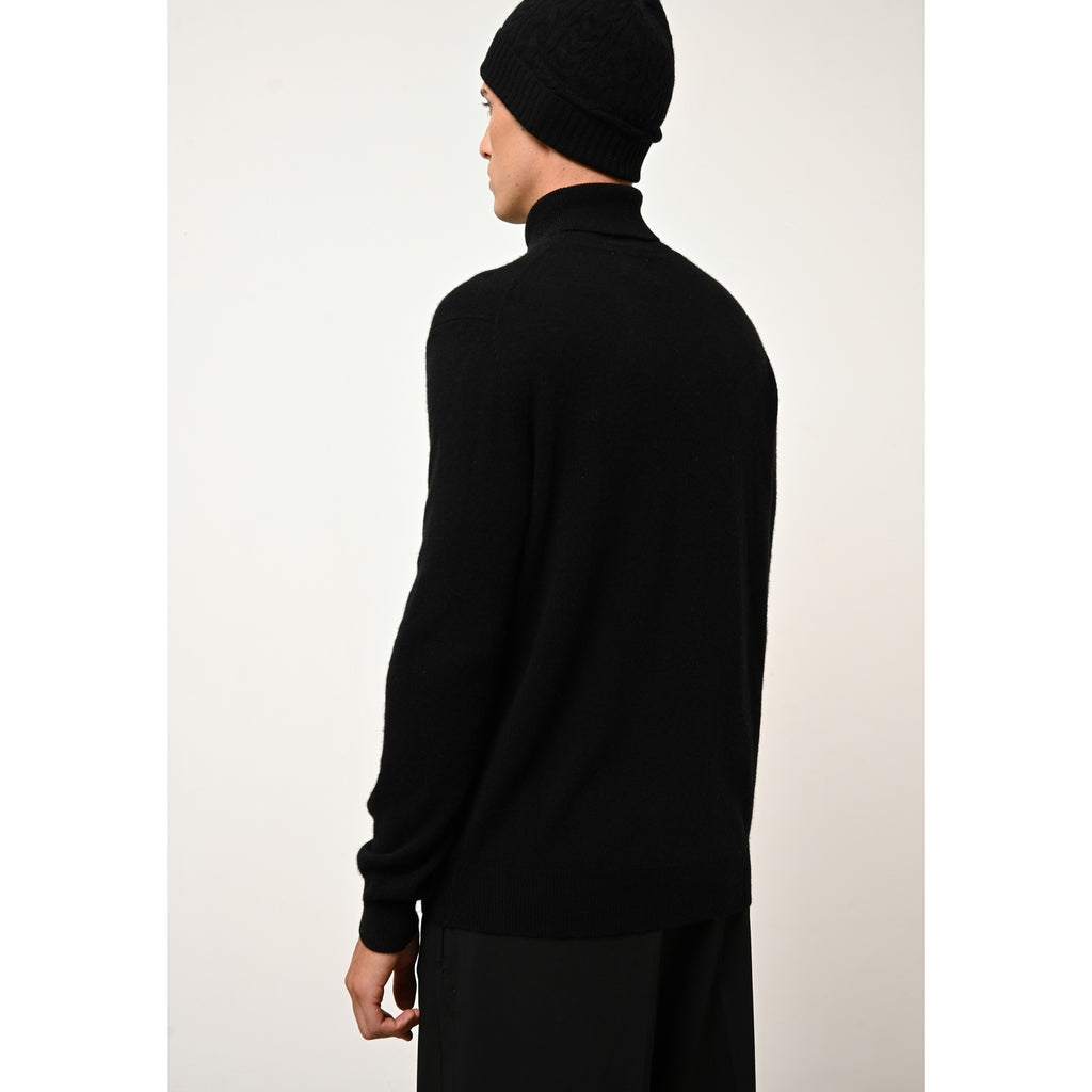 Pull Col Roulé Connor - 100% Cachemire 2 Fils - Noir - Homme