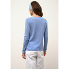 Just Cashmere - Cardigan Col V Norma Sky - 100% Cachemire - 2 Fils - Jersey - Femme