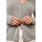 Just Cashmere - Cardigan Col V Norma Nuage Chiné - 100% Cachemire - 2 Fils - Jersey - Femme
