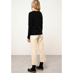 Cardigan Col V Norma - 100% Cachemire 2 Fils - Noir - Femme